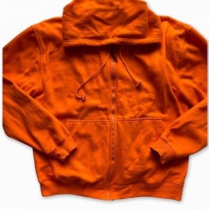 TIP TOP Orange Zip-Up Light Hoodie Jacket Size L
